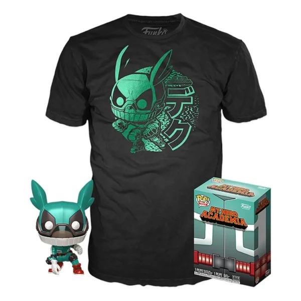 Funko POP! Tees - My Hero Academia - Deku with Helmet T-shirt XL + Vinyl Figure Box Set