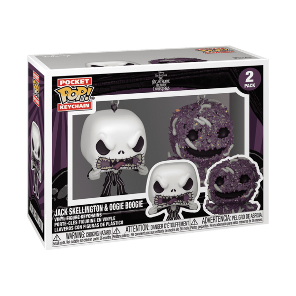 Funko POP! Keychain: The Nightmare Before Christmas – Jack Skellington & Oogie Boogie