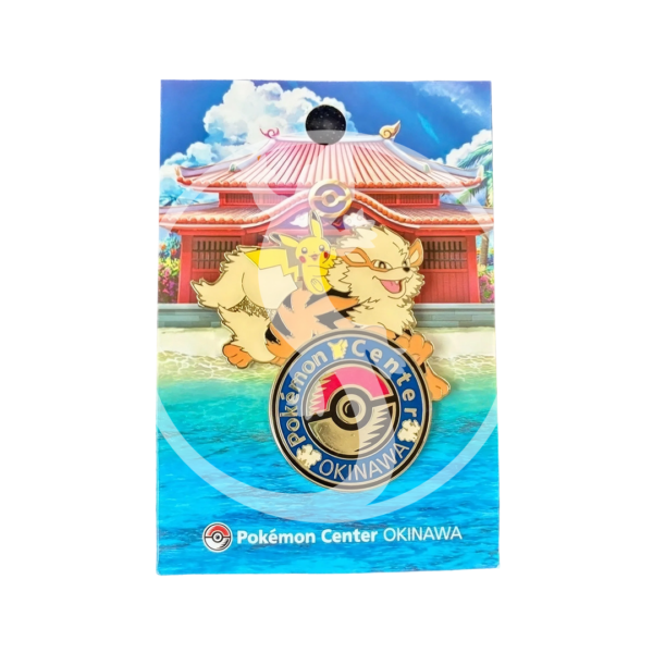 Spilla Pokémon ufficiale – Arcanine & Pikachu | Pokémon Center Okinawa Logo Limitato 